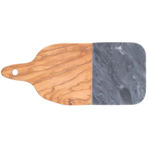 American Metalcraft OWBB8 6" X 3 1/2" Olive Wood And Black Marble Serving Board - Image 2
