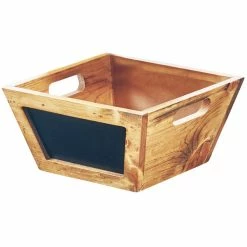 Cal-Mil 3593-10-99 Madera Rustic Pine Chalkboard Bowl - 10" X 10" X 5"