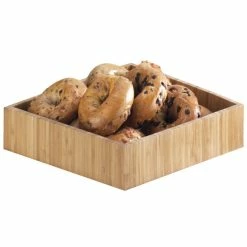 Cal-Mil 1477-10-60 Bamboo Deep Square Tray - 10" X 10" X 2 3/4"
