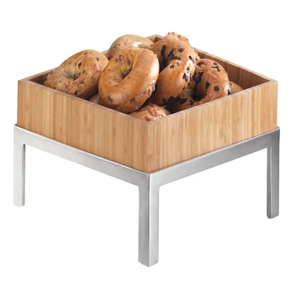 Cal-Mil 1477-12-60 Bamboo Deep Square Tray - 12" X 12" X 3 1/4" - Image 2