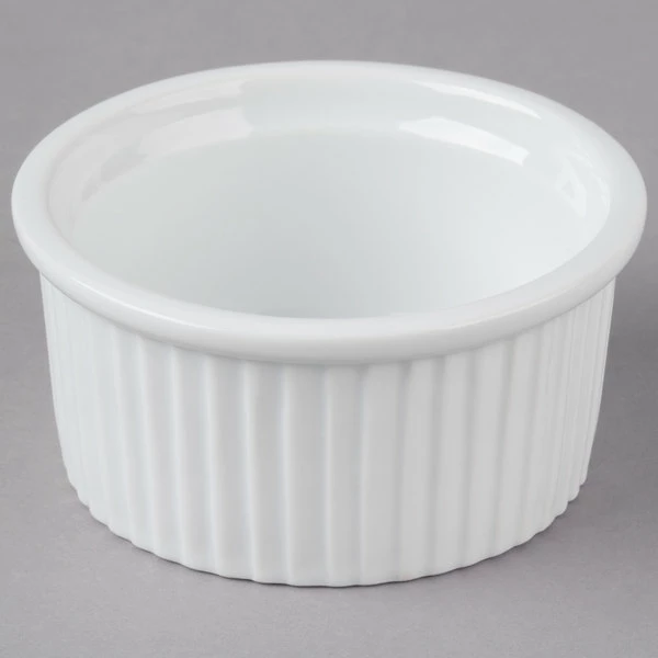 Acopa 5 Oz. Bright White Fluted Porcelain Ramekin - 48/Case - Image 2