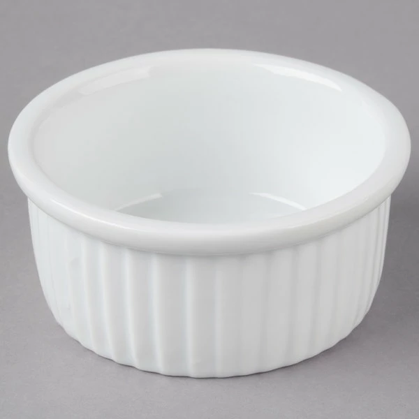 Acopa 4.5 Oz. Bright White Fluted Porcelain Ramekin - 48/Case - Image 2