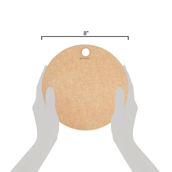 Epicurean 429-000801 8" Natural Richlite Wood Fiber Round Pizza Board - Image 4