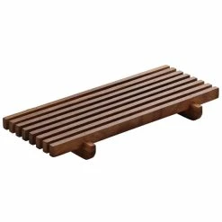 Playground Dinnerware Playground 742880291000000 Ananti 7 1/8" X 3 1/2" Walnut Wood Rectangular Crumb Grid - 2/Case
