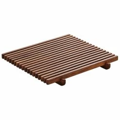 Playground Dinnerware Playground 742880391000000 Ananti 7 1/8" Walnut Wood Square Crumb Grid - 2/Case