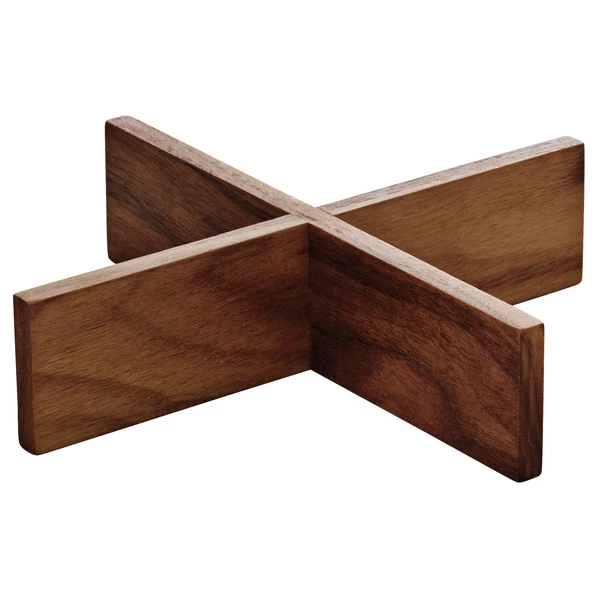 Playground Dinnerware Playground 742880491000000 Ananti 7 1/8" Walnut Wood Square Tray Stand / Insert - 2/Case