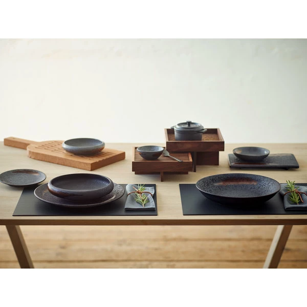 Playground Dinnerware Playground 742890291000000 Ananti 7 3/4" Walnut Wood Square Tall Tray And Stand / Insert - Image 3