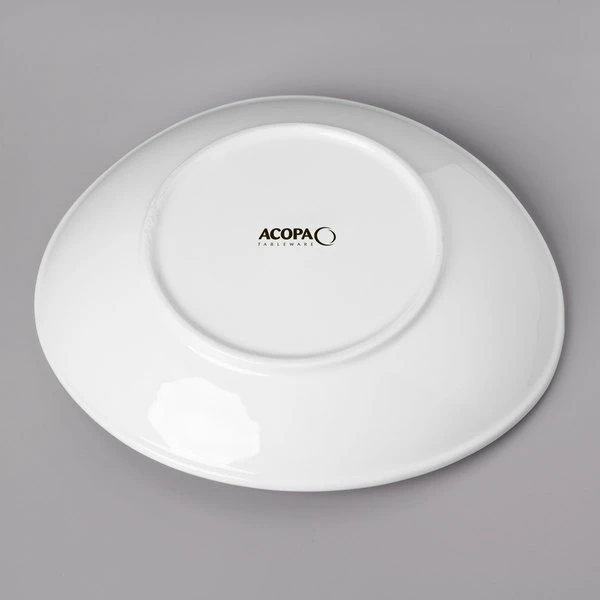 Acopa 28 Oz. Bright White Oval Porcelain Coupe Bowl - 12/Case - Image 3