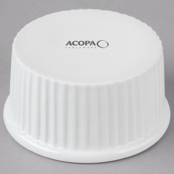 Acopa 5 Oz. Bright White Fluted Porcelain Ramekin - 48/Case - Image 3