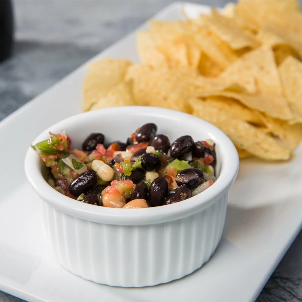 Acopa 4.5 Oz. Bright White Fluted Porcelain Ramekin - 12/Pack