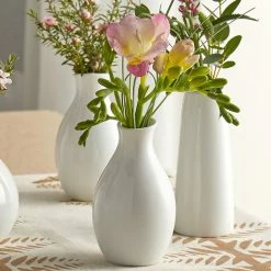 Acopa 3 3/4" Bright White Porcelain Jug Bud Vase - 12/Case