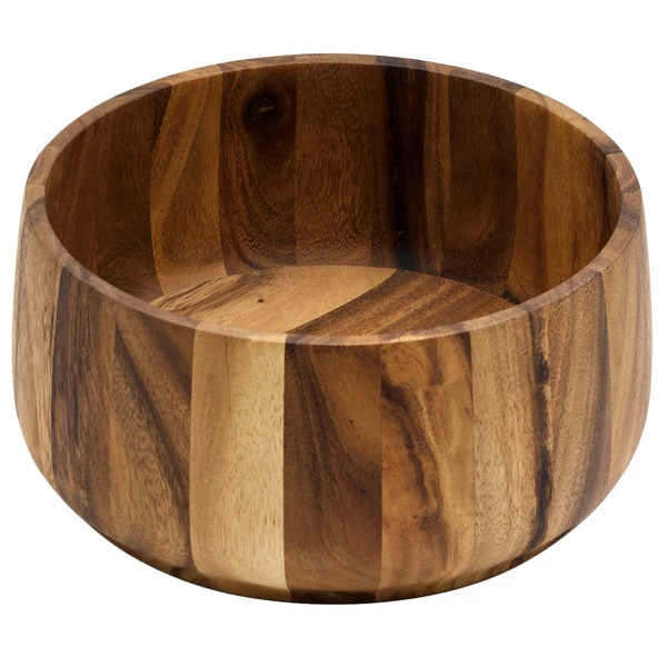 Fox Run 28679 12 1/2" Acacia Wood Wide Base Salad Bowl - Image 2