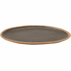 GET Enterprises GET P-101-BR Pottery Market 10 1/2" Glazed Brown Melamine Plate - 12/Pack