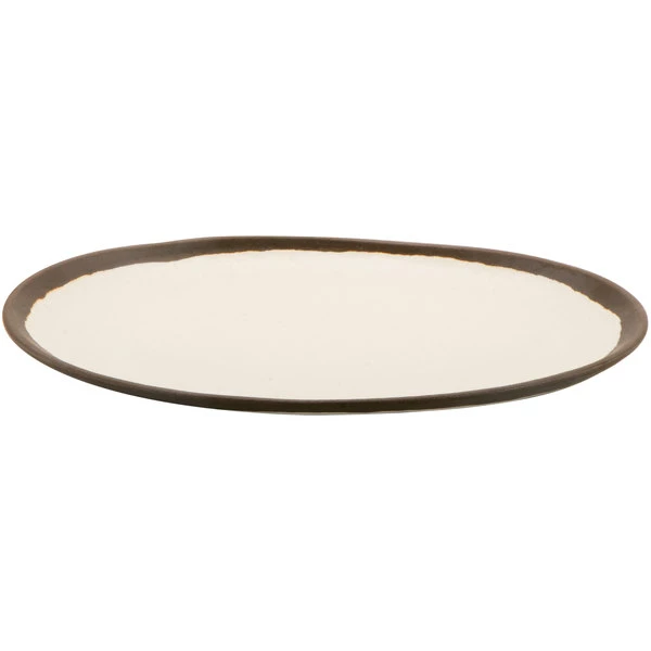 GET Enterprises GET P-101-CRM Pottery Market 10 1/2" Glazed Cream Melamine Plate - 12/Pack