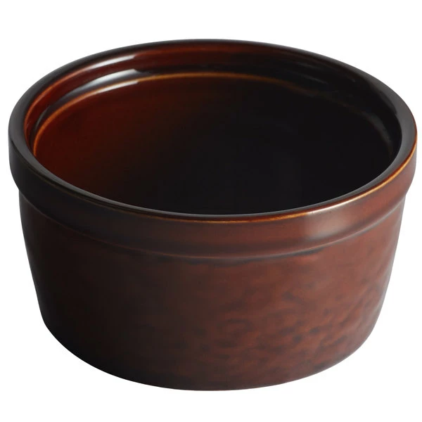 Acopa Keystone 7 Oz. Chestnut Stoneware Ramekin - 48/Case - Image 2