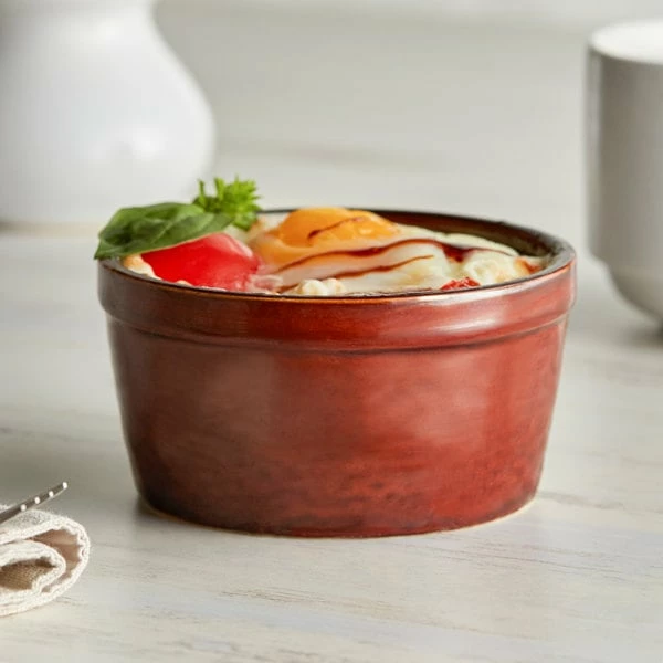 Acopa Keystone 7 Oz. Chestnut Stoneware Ramekin - 48/Case
