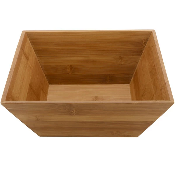 GET Enterprises BWL-12-BAM 12" X 12" X 4 1/2" Square Bamboo Bowl With Liner