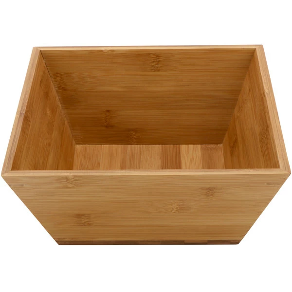 GET Enterprises BWL-9-BAM 9 1/2" X 9 1/2" X 4" Square Bamboo Bowl With Liner