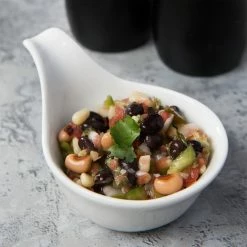 Acopa 3.5 Oz. Bright White Porcelain Asian Appetizer / Tasting Spoon - 12/Pack