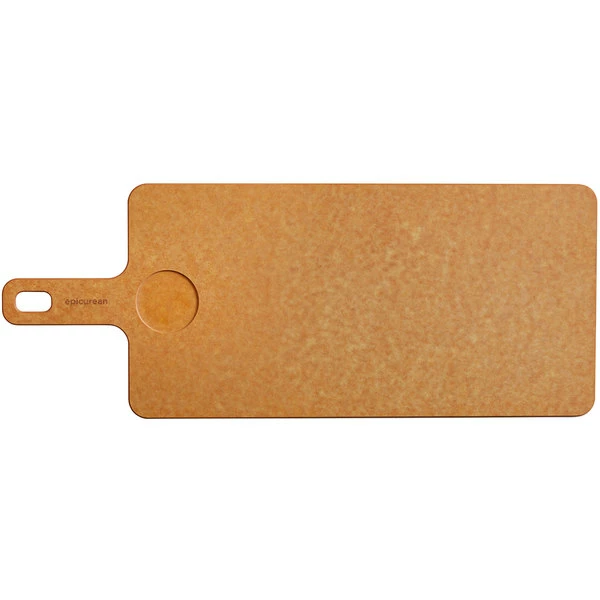 Epicurean 429-197501R 19" X 7 1/2" X 1/4" Slate Richlite Wood Fiber Cutting And Serving Board With 9" Handle And Ramekin Well