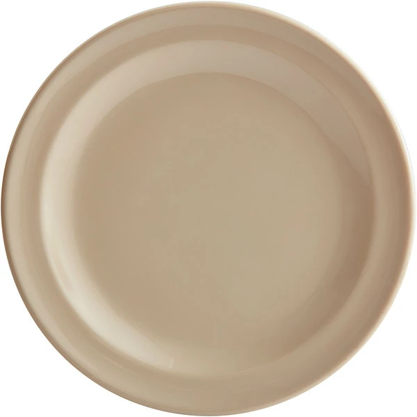 Acopa Foundations 5 1/2" Tan Narrow Rim Melamine Plate - 12/Case - Image 2