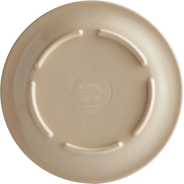 Acopa Foundations 5 1/2" Tan Narrow Rim Melamine Plate - 12/Case - Image 3