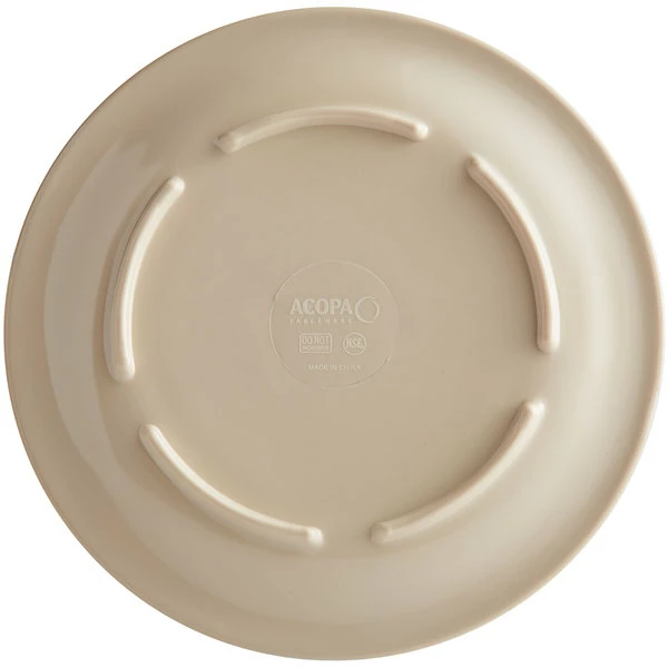 Acopa Foundations 6 1/2" Tan Narrow Rim Melamine Plate - 12/Case - Image 3