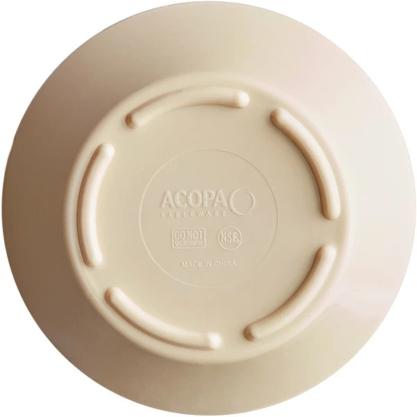Acopa Foundations 8 Oz. Tan Melamine Bouillon - 12/Case - Image 3