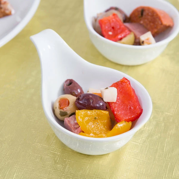 Acopa 3.5 Oz. Bright White Porcelain Asian Appetizer / Tasting Spoon - 72/Case - Image 5