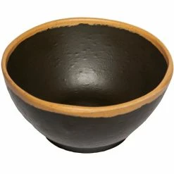 GET Enterprises GET B-299-BR Pottery Market 10 Oz. Glazed Brown Melamine Bowl With Clay Trim - 24/Case