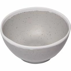 GET Enterprises GET B-299-DVG Pottery Market 10 Oz. Glazed Grey Melamine Bowl With White Trim - 24/Case