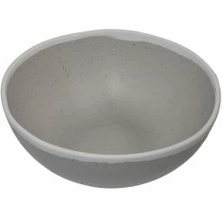 GET Enterprises GET B-305-DVG Pottery Market 1.5 Qt. Glazed Grey Melamine Bowl With White Trim - 12/Case