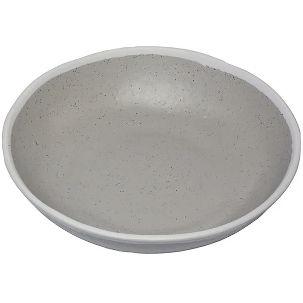 GET Enterprises GET B-310-DVG Pottery Market 1.5 Qt. Glazed Grey Melamine Salad Bowl With White Trim - 12/Case