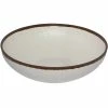 GET Enterprises GET B-320-CRM Pottery Market 4 Qt. Glazed Cream Melamine Bowl With Brown Trim - 3/Case