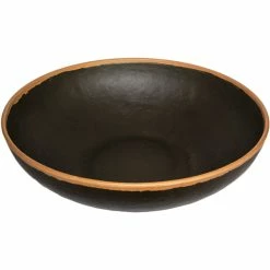 GET Enterprises GET B-330-BR Pottery Market 5.5 Qt. Glazed Brown Melamine Bowl With Clay Trim - 3/Case