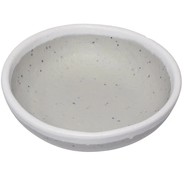 GET Enterprises GET B-35-DVG Pottery Market 2.5 Oz. Glazed Grey Melamine Ramekin With White Trim - 48/Case