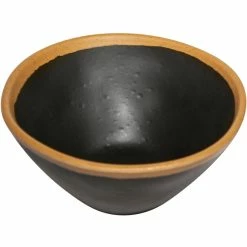 GET Enterprises GET B-81-BR Pottery Market 8 Oz. Glazed Brown Melamine Bowl With Clay Trim - 24/Case