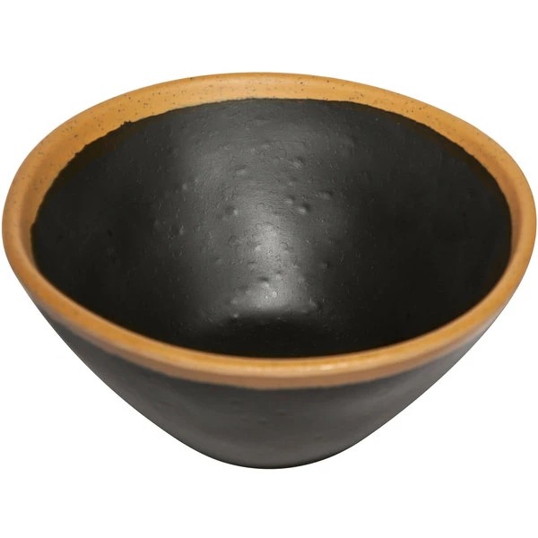 GET Enterprises GET B-81-BR Pottery Market 8 Oz. Glazed Brown Melamine Bowl With Clay Trim - 24/Case