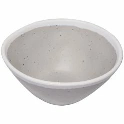 GET Enterprises GET B-81-DVG Pottery Market 8 Oz. Glazed Grey Melamine Bowl With White Trim - 24/Case