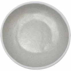 GET Enterprises GET P-100-DVG Pottery Market 1 Qt. Glazed Grey Melamine Serving Bowl With White Trim - 12/Case