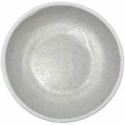 GET Enterprises GET P-83-DVG Pottery Market 8" Coupe Glazed Grey Plate With White Trim - 24/Case