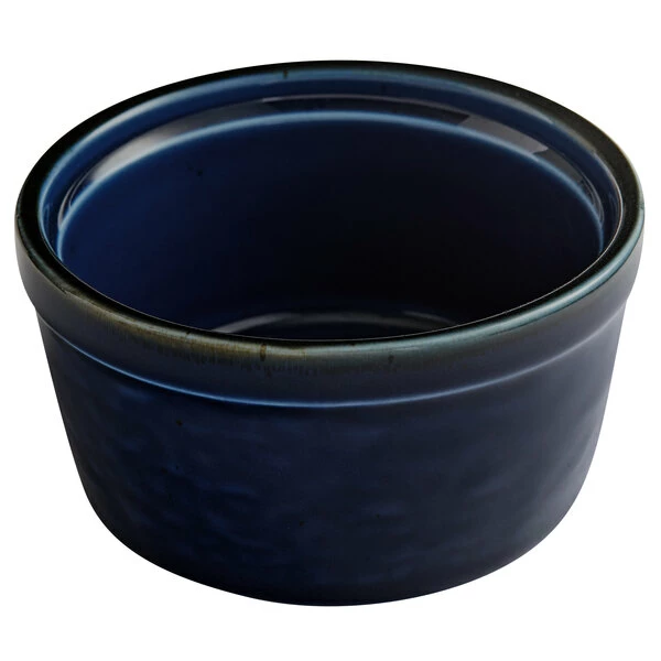 Acopa Keystone 7 Oz. Azora Blue Stoneware Ramekin - 48/Case - Image 2