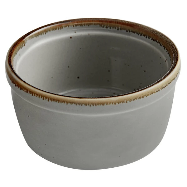 Acopa Keystone 7 Oz. Granite Gray Stoneware Ramekin - 48/Case - Image 2