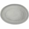 GET Enterprises GET P-129-DVG Pottery Market 11 3/4" X 9 1/4" Glazed Oval Grey Coupe Melamine Platter With White Trim - 12/Case