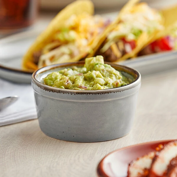 Acopa Keystone 7 Oz. Granite Gray Stoneware Ramekin - 48/Case