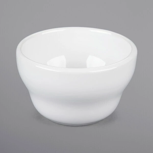 Acopa 6 Oz. Bright White Rolled Edge Stoneware Bouillon Cup - 36/Case - Image 2