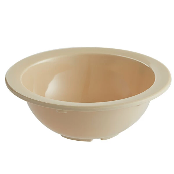 Acopa Foundations 10 Oz. Tan Narrow Rim Melamine Grapefruit Bowl - 12/Case - Image 2