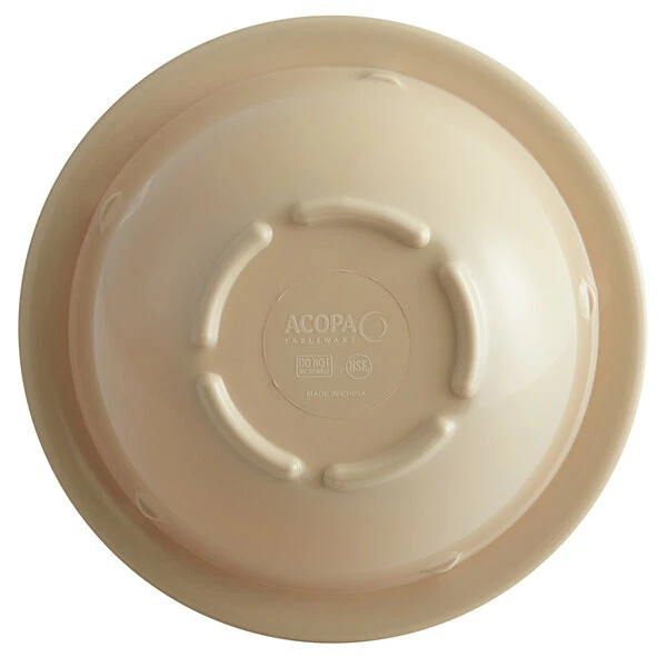 Acopa Foundations 10 Oz. Tan Narrow Rim Melamine Grapefruit Bowl - 12/Case - Image 3