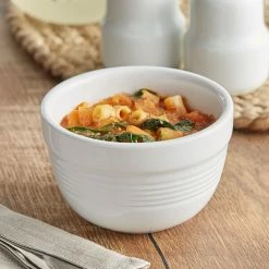 Acopa Capri 8 Oz. Coconut White Stoneware Bouillon - 36/Case