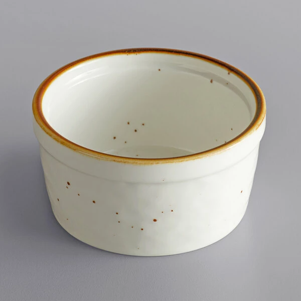 Acopa Keystone 4 Oz. Vanilla Bean Stoneware Ramekin - 72/Case - Image 2